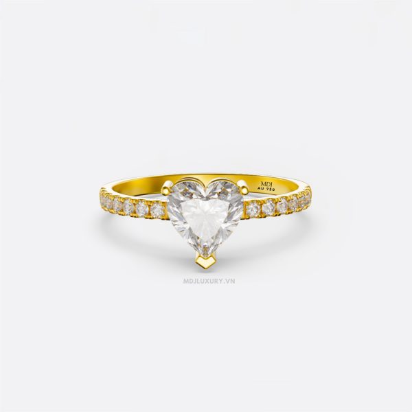Nhẫn Cầu Hôn Trái Tim Vàng Hồng NNU195