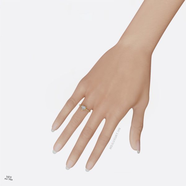 Nhẫn Cầu Hôn Trái Tim Vàng Hồng NNU195