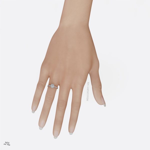 Nhẫn Đính Hôn Giá Rẻ Kim Cương Nhân Tạo Moissanite NNU196