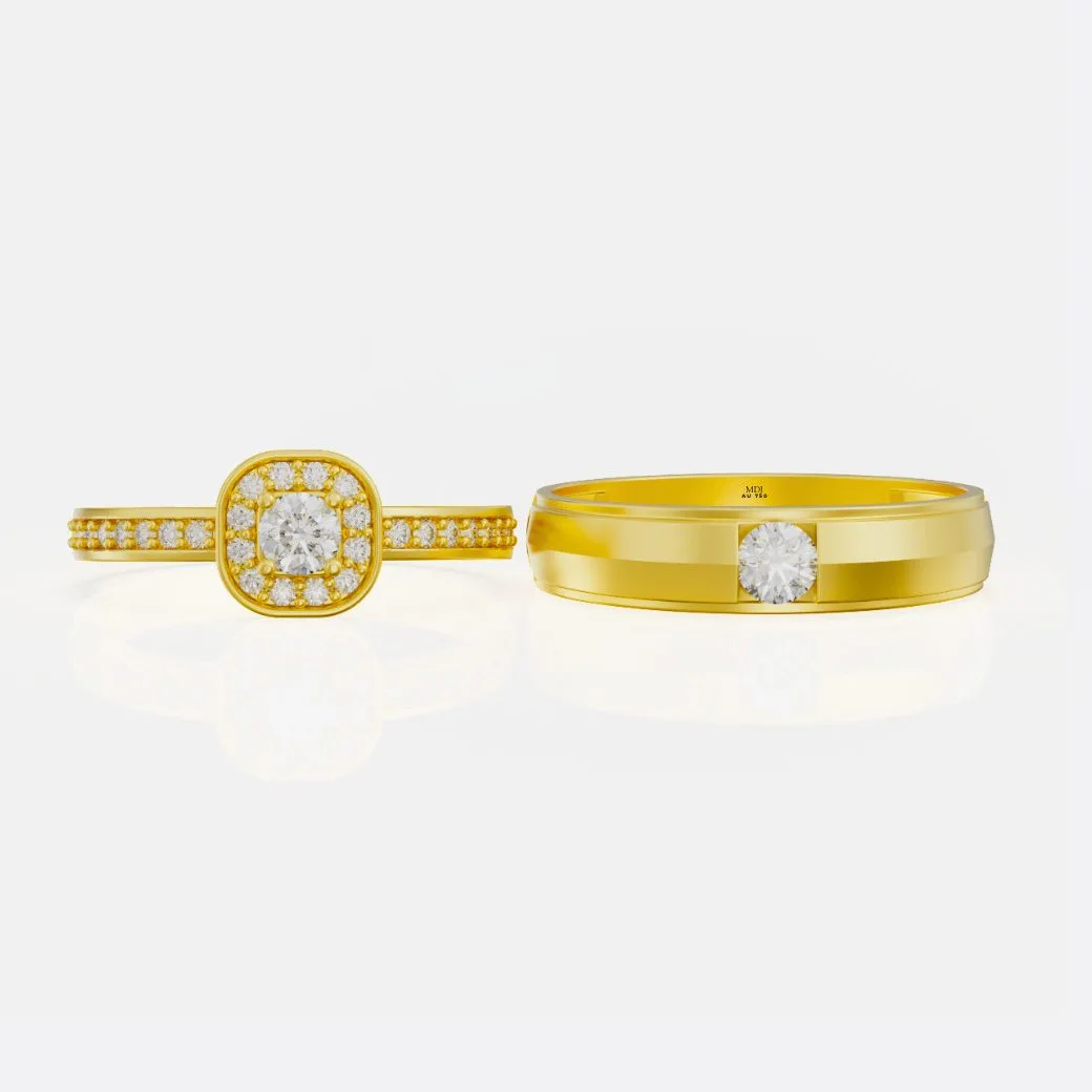 Nhẫn Cưới Vàng Tây 18K NC214: Sang Trọng Và Tinh Tế