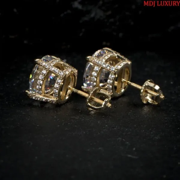 Bông Tai Nam Kim Cương Nhân Tạo moissanite cao cấp HT34