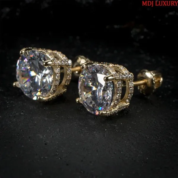 Bông Tai Nam Kim Cương Nhân Tạo moissanite cao cấp HT34