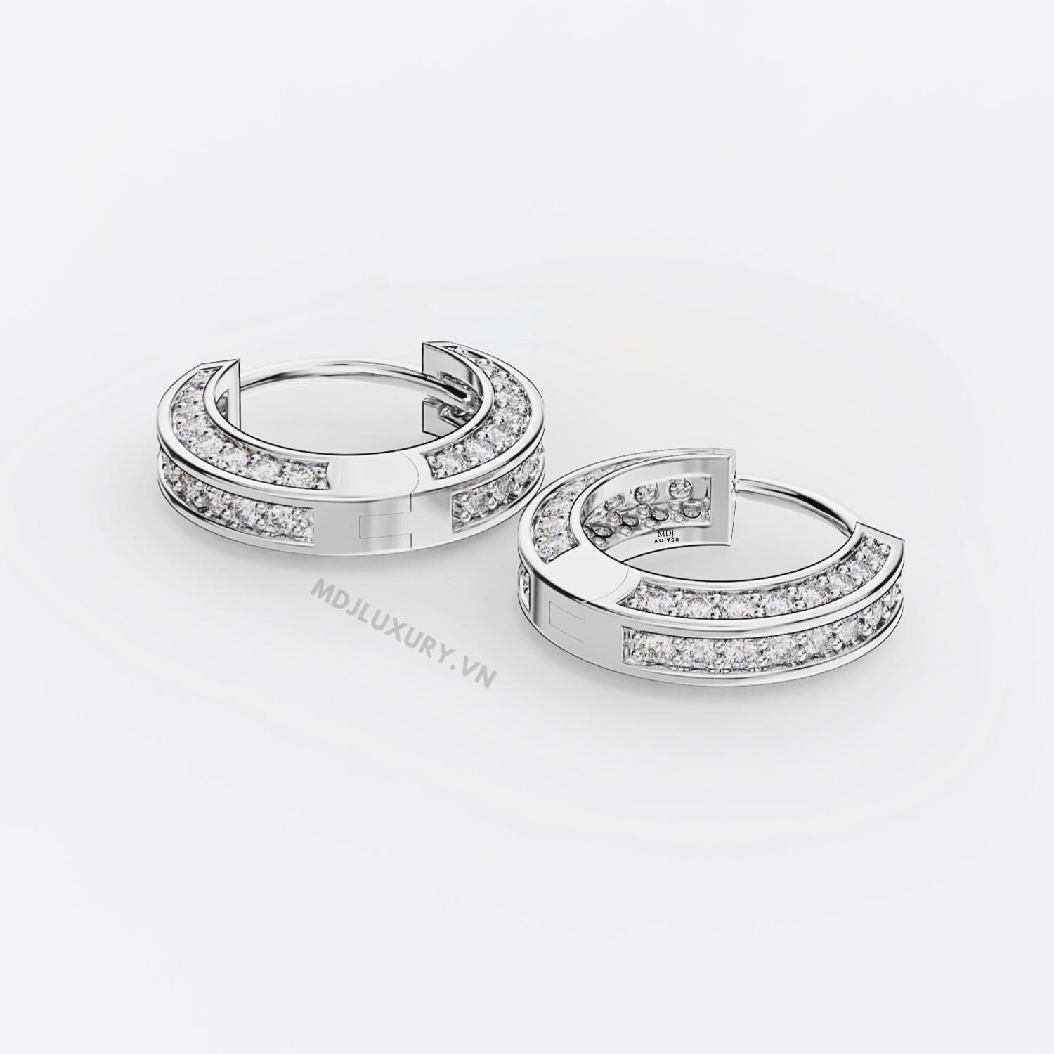 Bông Tai Nam Kim Cương Nhân Tạo moissanite HT35