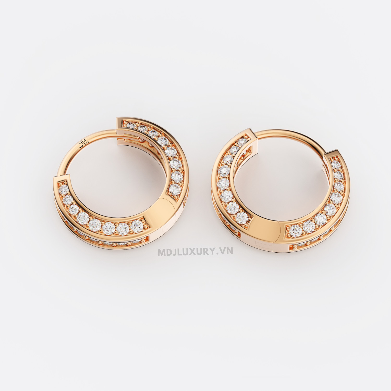 Bông Tai Nam Kim Cương Nhân Tạo moissanite HT35