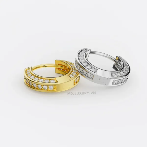 Bông Tai Nam Kim Cương Nhân Tạo moissanite HT35