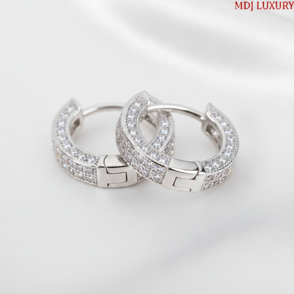 Bông Tai Nam mặt đá cao cấp đính kim cương HT39 3 Bông Tai Nam mặt đá cao cấp đính kim cương HT39