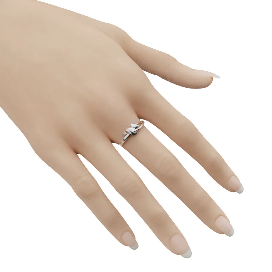 Nhẫn Nữ Vàng Trắng 18k đẹp - Nhẫn Vàng Nữ MDJ NNU80