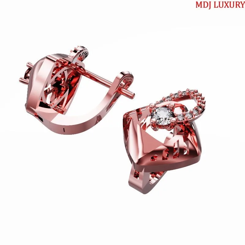 Bông tai vàng nữ trái tim xinh xắn BTH04