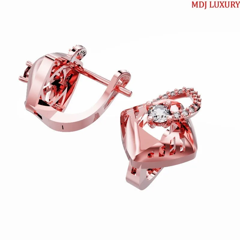 Bông tai vàng nữ trái tim xinh xắn BTH04
