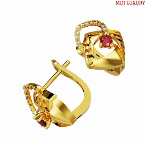 Bông tai vàng nữ trái tim xinh xắn BTH04