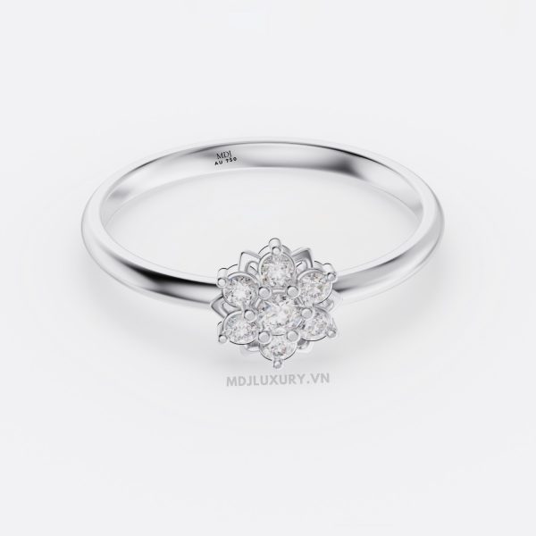 Nhẫn nữ vàng Trắng18K MDJ flower F002 – Luxury