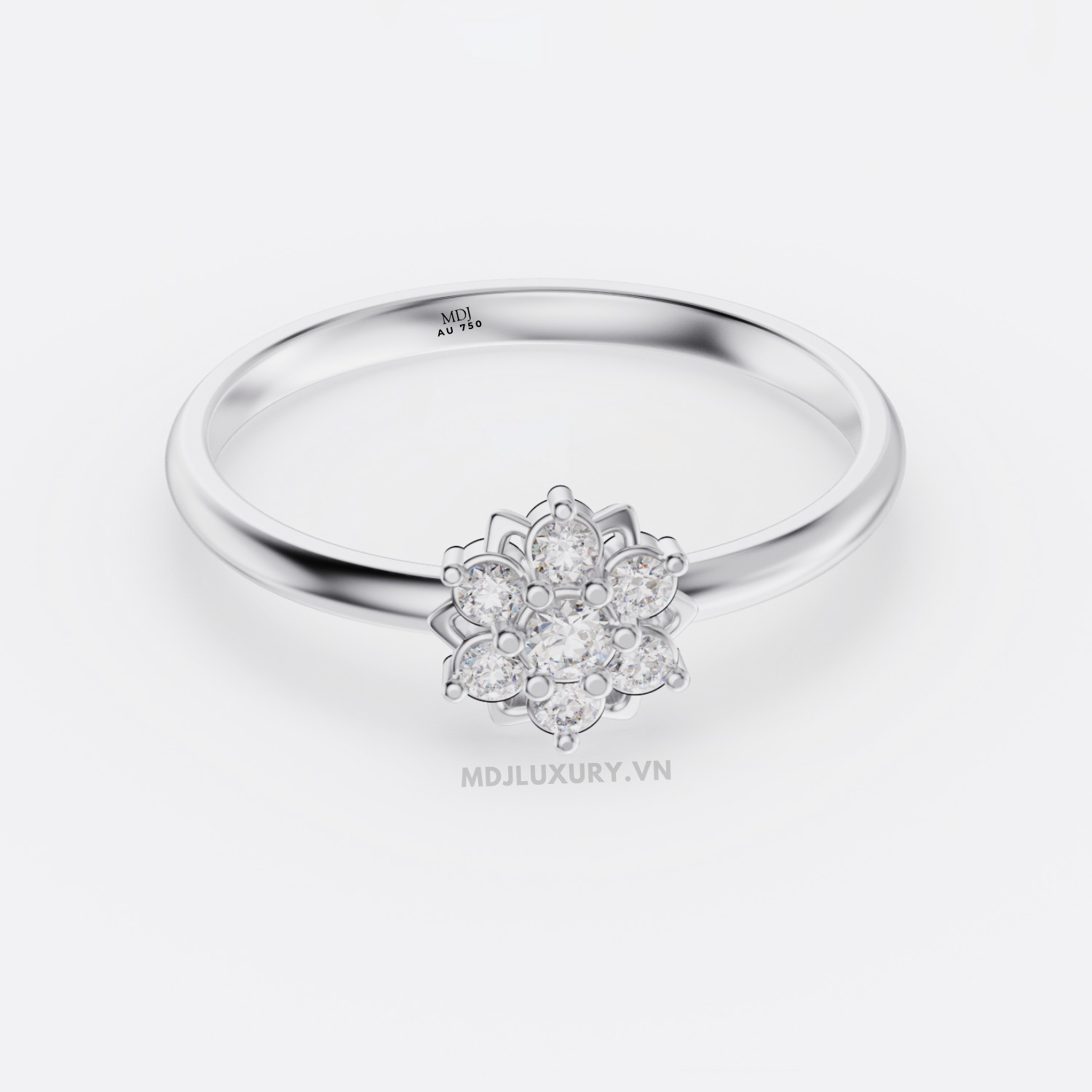 Nhẫn nữ vàng Trắng18K MDJ flower F002 – Luxury
