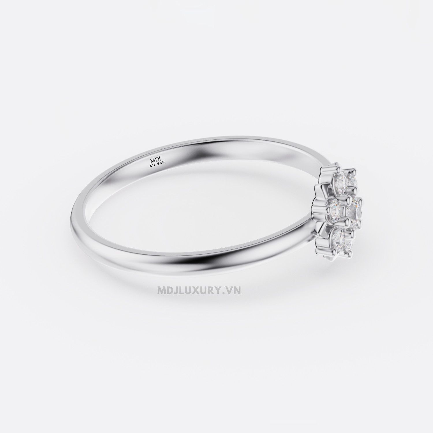Nhẫn nữ vàng Trắng18K MDJ flower F002 – Luxury