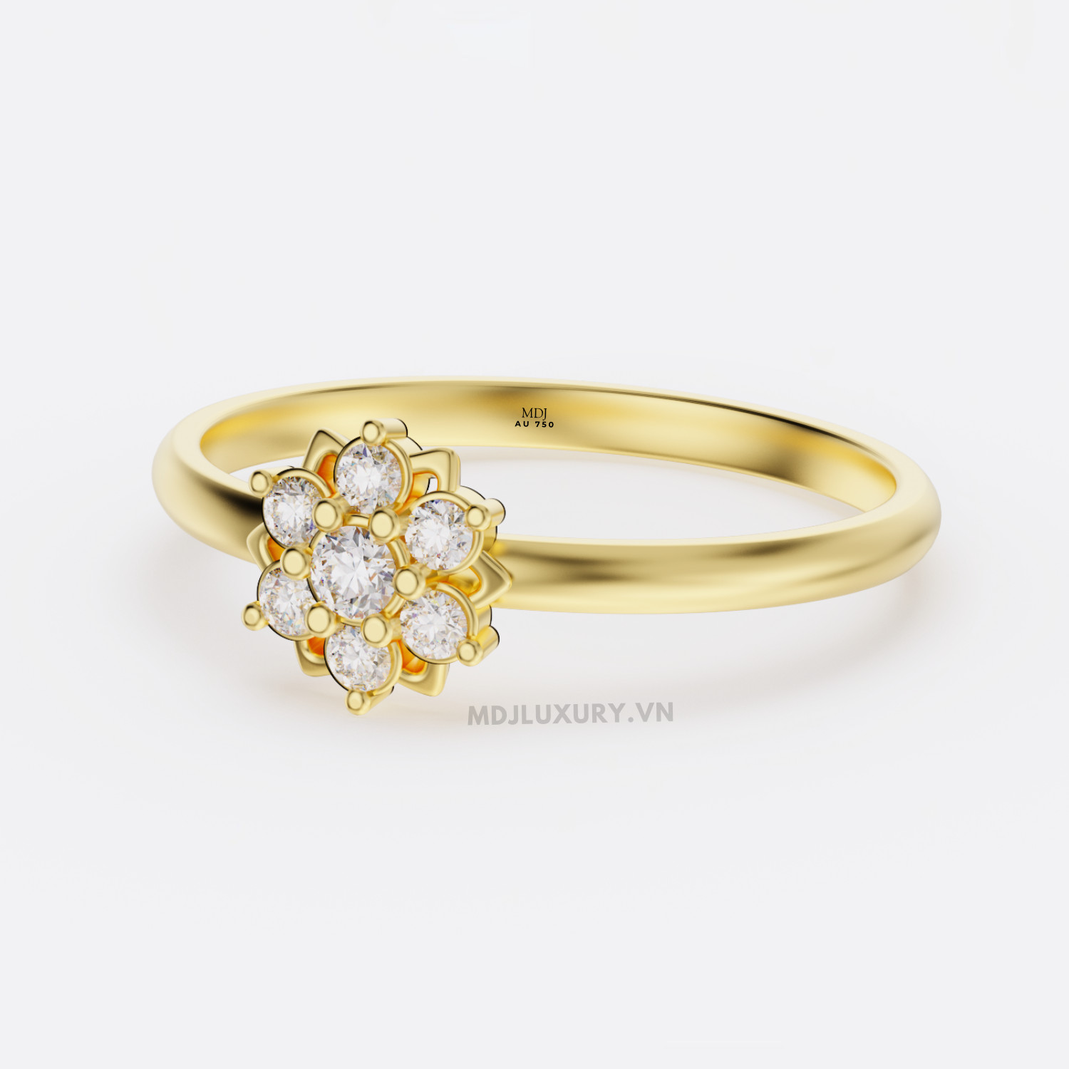Nhẫn nữ vàng Trắng18K MDJ flower F002 – Luxury