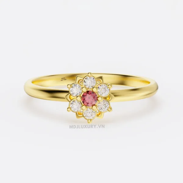 Nhẫn nữ vàng Trắng18K MDJ flower F002 – Luxury