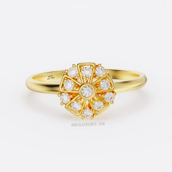 Nhẫn nữ vàng Ý 18K MDJ flower F003 – Luxury