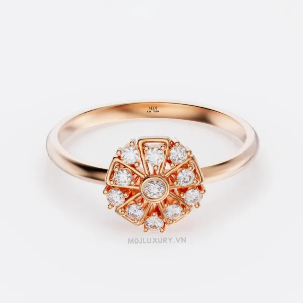 Nhẫn nữ vàng Ý 18K MDJ flower F003 – Luxury