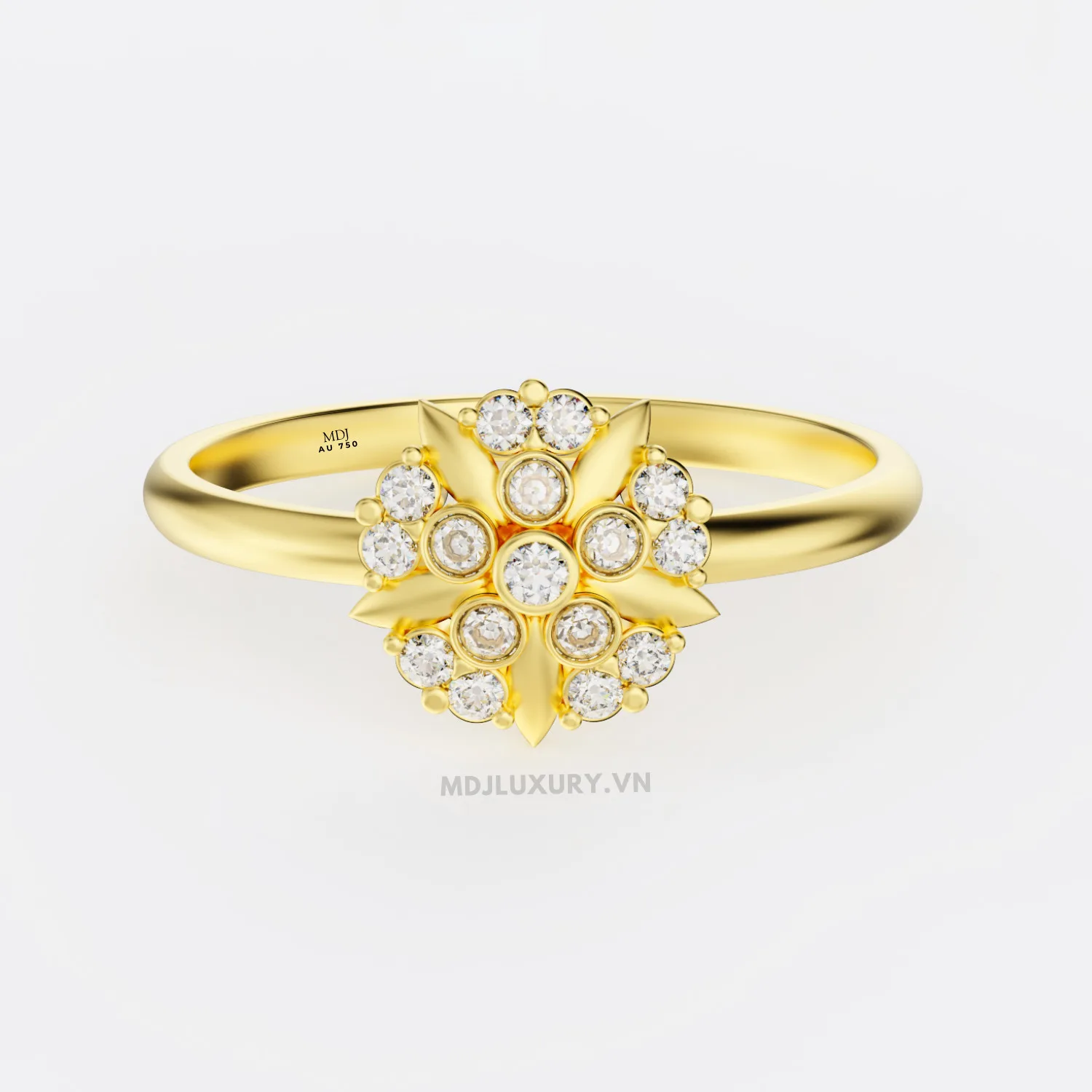 Nhẫn nữ vàng tây cao cấp 14K MDJ flower F004 – Luxury