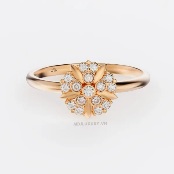 Nhẫn nữ vàng tây cao cấp 14K MDJ flower F004 – Luxury