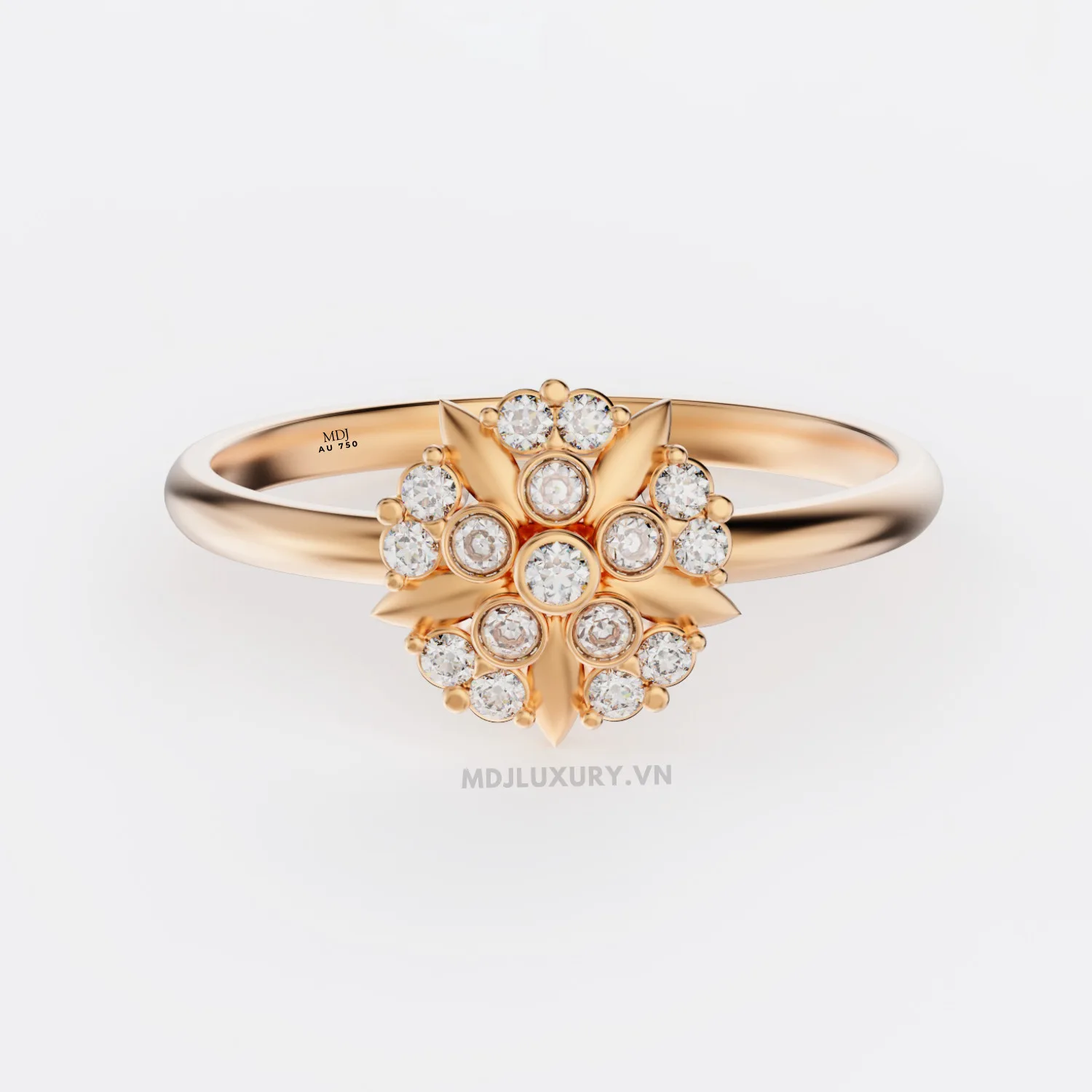 Nhẫn nữ vàng tây cao cấp 14K MDJ flower F004 – Luxury
