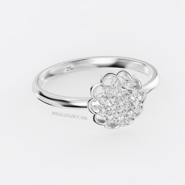 Nhẫn nữ flower vàng hồng 750 vẻ đẹp thanh lịch, hiện đại MDJ flower F005