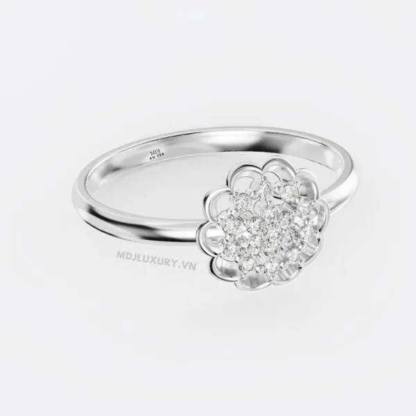 Nhẫn nữ flower vàng hồng 750 vẻ đẹp thanh lịch, hiện đại MDJ flower F005