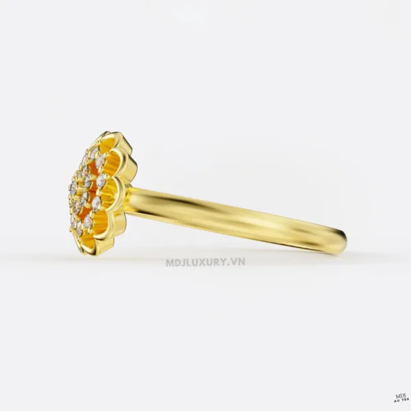 Nhẫn nữ flower vàng hồng 750 vẻ đẹp thanh lịch, hiện đại MDJ flower F005