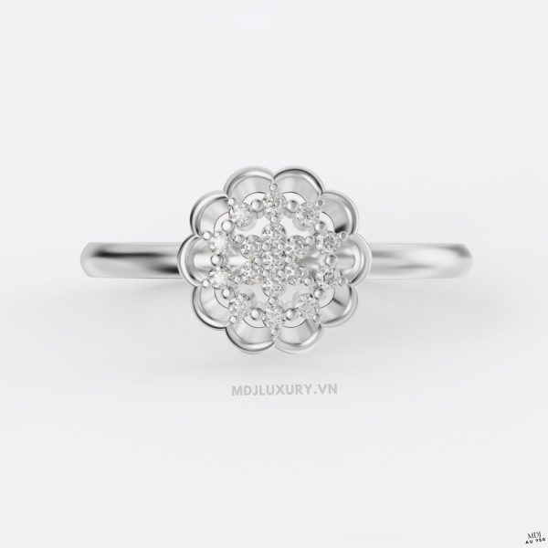 Nhẫn nữ flower vàng hồng 750 vẻ đẹp thanh lịch, hiện đại MDJ flower F005