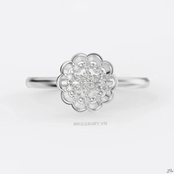 Nhẫn nữ flower vàng hồng 750 vẻ đẹp thanh lịch, hiện đại MDJ flower F005