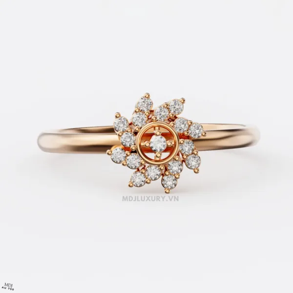 Nhẫn nữ vàng tây 14K Cao cấp MDJ flower F007