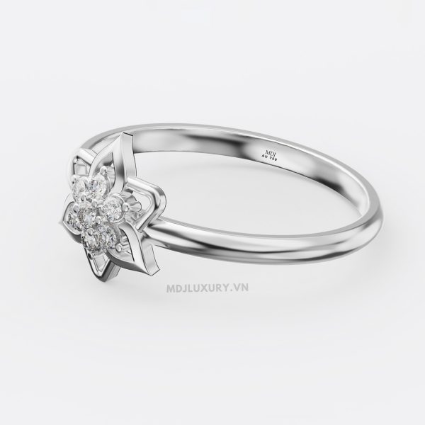 Nhẫn Nữ Cầu Hôn Kim Cương Cao Cấp MDJ flower F008