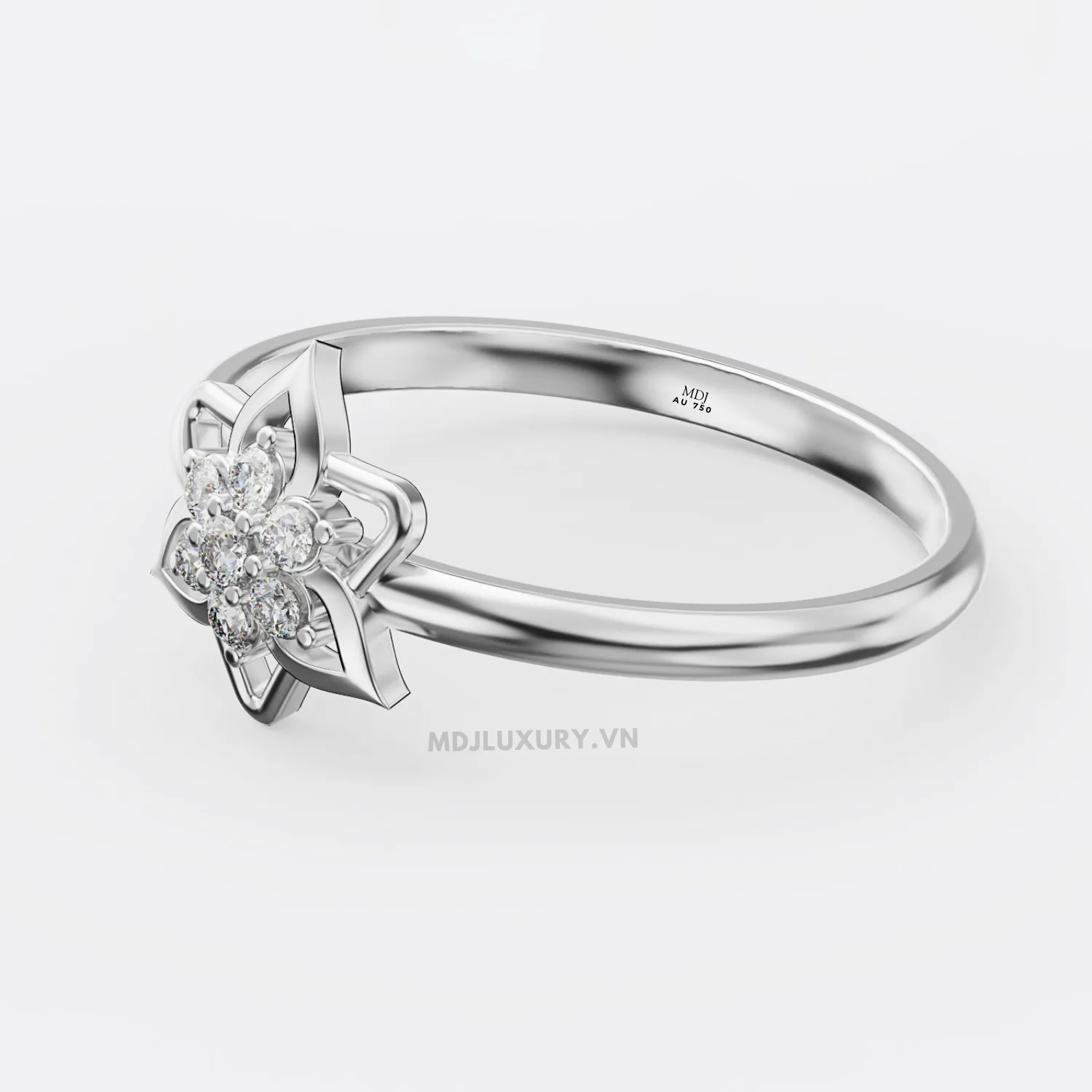 Nhẫn Nữ Cầu Hôn Kim Cương Cao Cấp MDJ flower F008