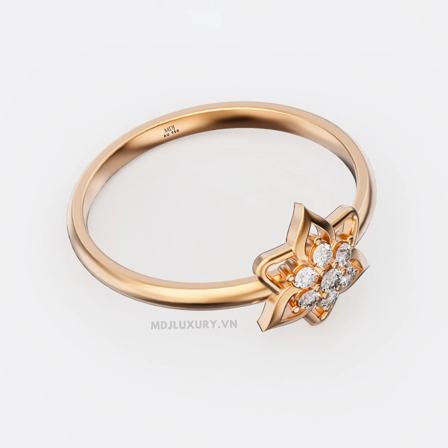 Nhẫn Nữ Cầu Hôn Kim Cương Cao Cấp MDJ flower F008