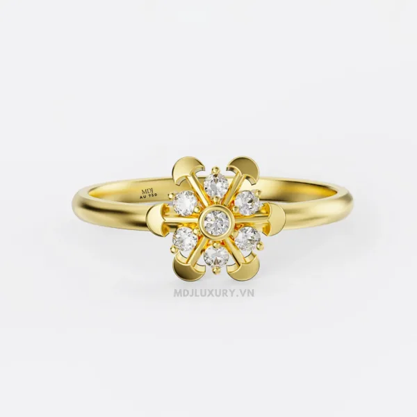 Nhẫn Nữ Cầu hôn vàng tây 16k MDJ flower F011