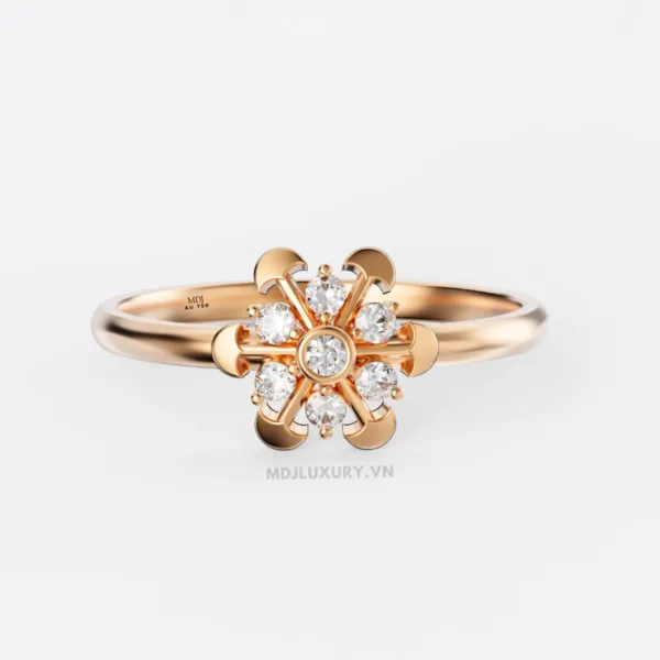 Nhẫn Nữ Cầu hôn vàng tây 16k MDJ flower F011