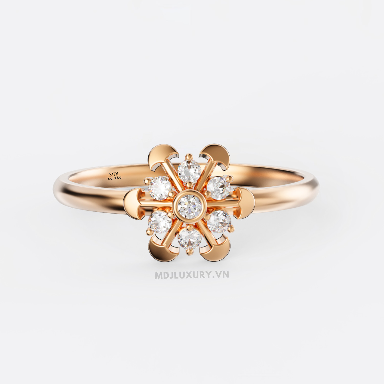 Nhẫn Nữ Cầu hôn vàng tây 16k MDJ flower F011