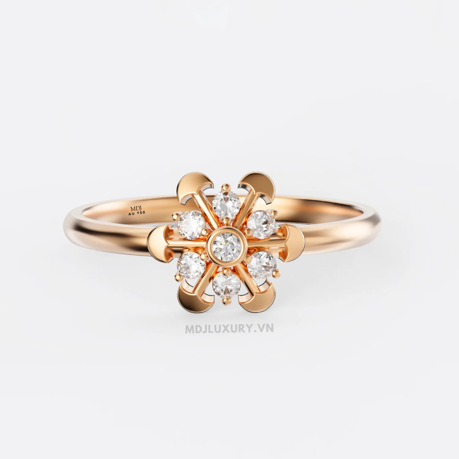 Nhẫn Nữ Cầu hôn vàng tây 16k MDJ flower F011