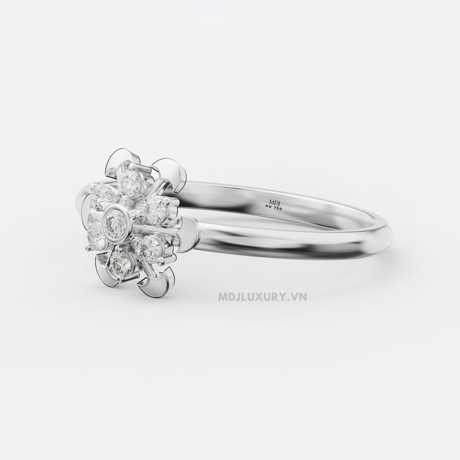 Nhẫn Nữ Cầu hôn vàng tây 16k MDJ flower F011