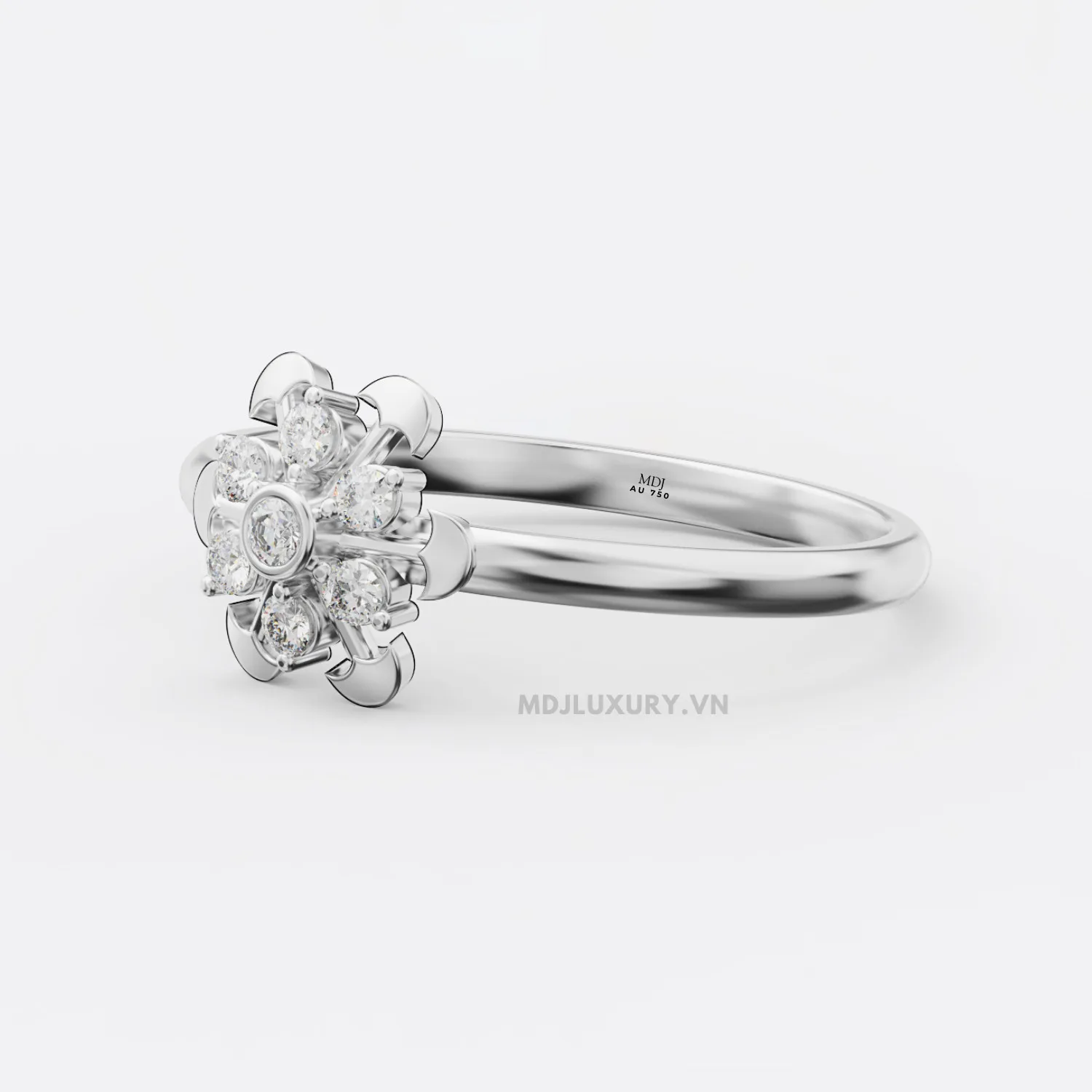Nhẫn Nữ Cầu hôn vàng tây 16k MDJ flower F011