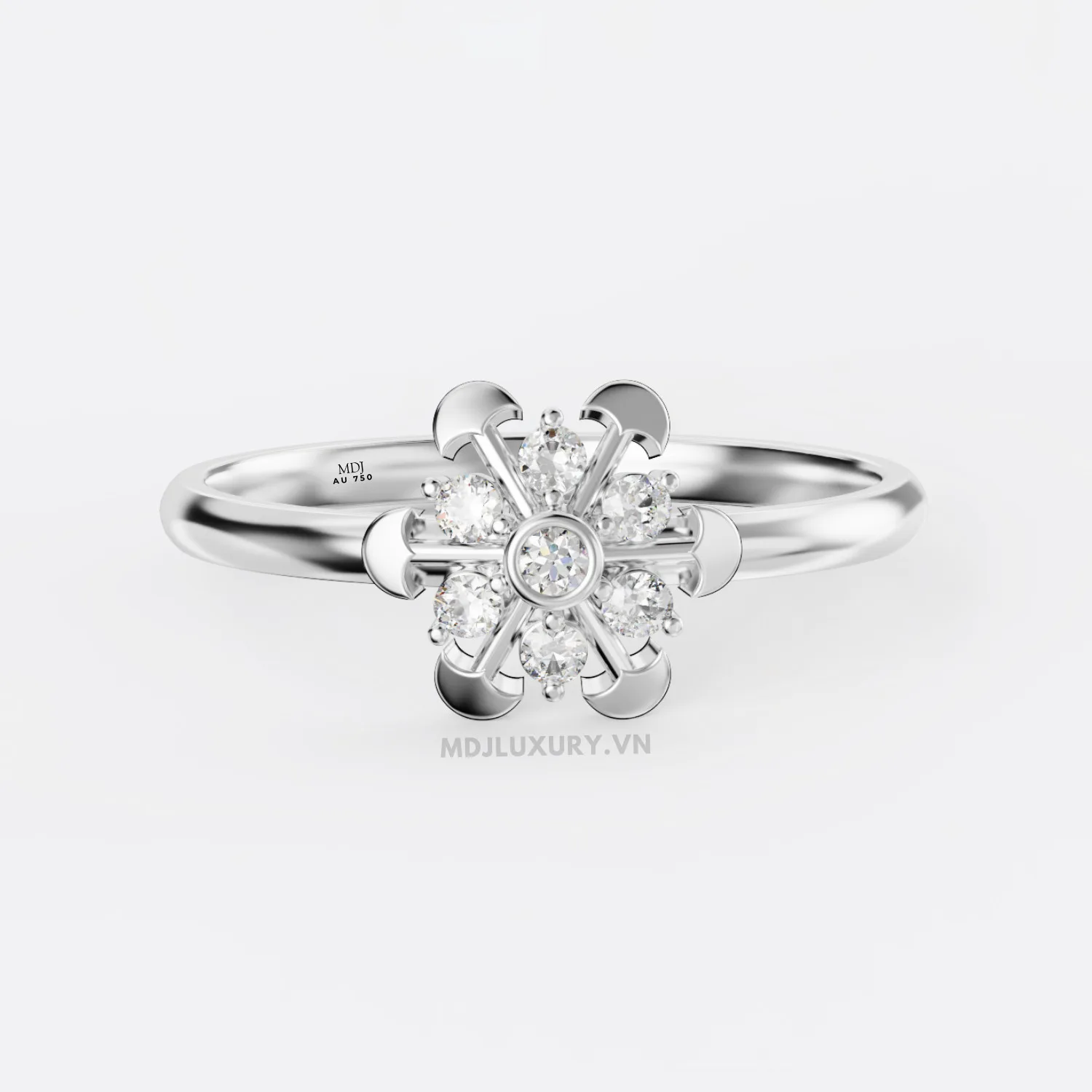 Nhẫn Nữ Cầu hôn vàng tây 16k MDJ flower F011