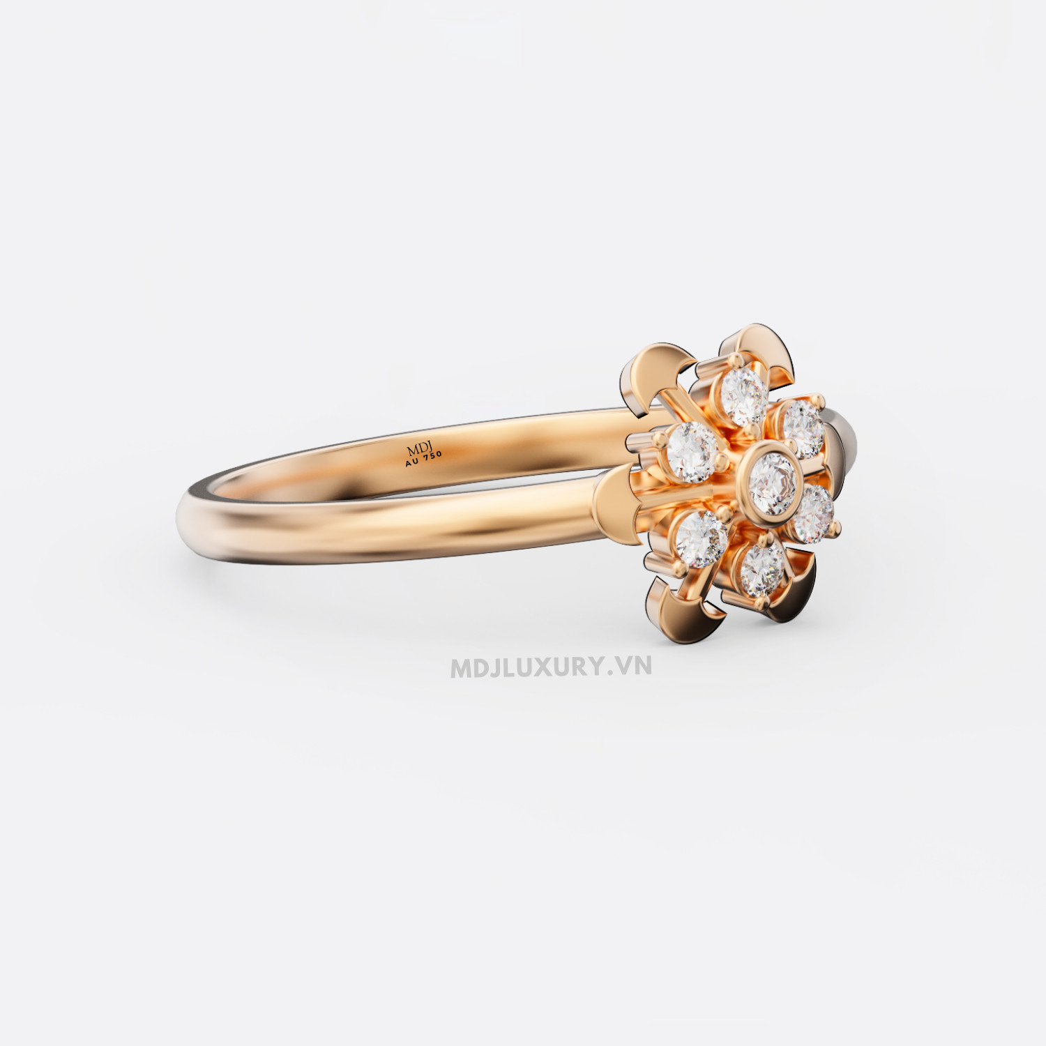 Nhẫn Nữ Cầu hôn vàng tây 16k MDJ flower F011