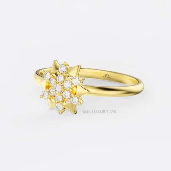 Nhẫn Nữ Cầu hôn vàng tây MDJ flower F012
