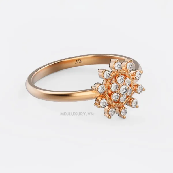 Nhẫn Nữ Cầu hôn vàng tây MDJ flower F013
