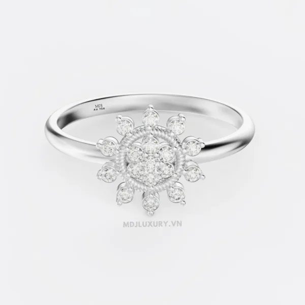 Nhẫn Nữ Cầu hôn vàng tây MDJ flower F013