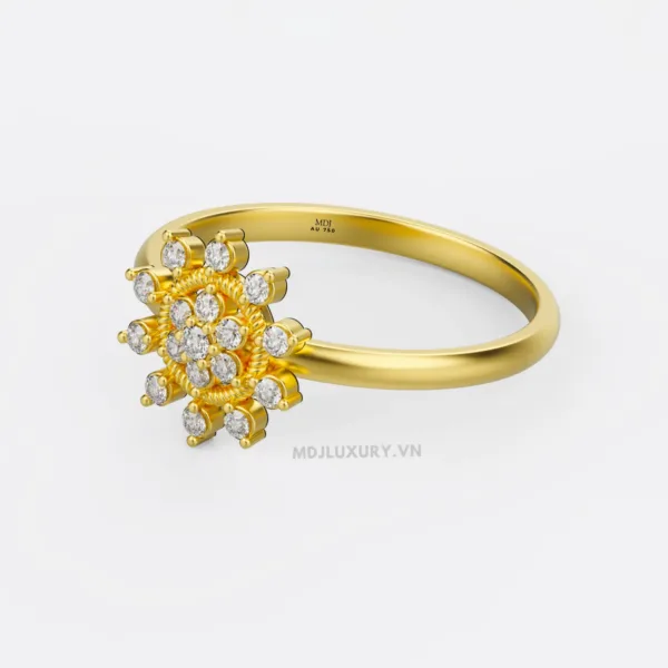 Nhẫn Nữ Cầu hôn vàng tây MDJ flower F013