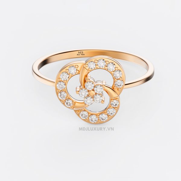 Giấc Mơ Hạnh Phúc: Nhẫn Cầu Hôn Vàng Tây Flower F014 Từ MDJ Luxury