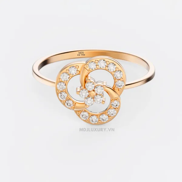 Giấc Mơ Hạnh Phúc: Nhẫn Cầu Hôn Vàng Tây Flower F014 Từ MDJ Luxury