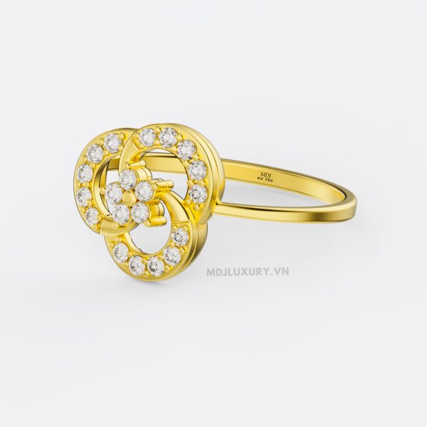 Giấc Mơ Hạnh Phúc: Nhẫn Cầu Hôn Vàng Tây Flower F014 Từ MDJ Luxury