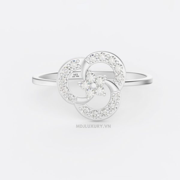 Giấc Mơ Hạnh Phúc: Nhẫn Cầu Hôn Vàng Tây Flower F014 Từ MDJ Luxury