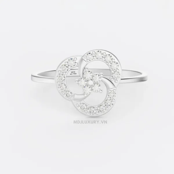 Giấc Mơ Hạnh Phúc: Nhẫn Cầu Hôn Vàng Tây Flower F014 Từ MDJ Luxury